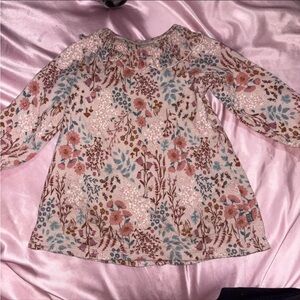 Floral Long Sleeve Kids Dress